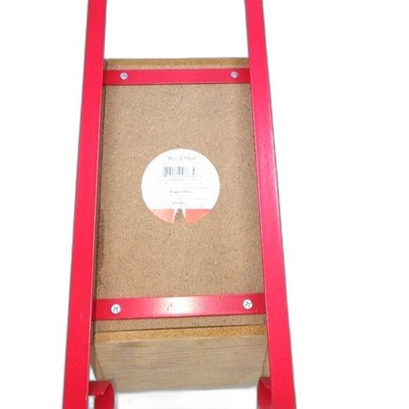 Holiday Decor Bundle of Wood & Metal Sled and Christmas Tree Chalkboard - Picture 5 of 9